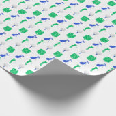 Papier Cadeau Icônes de golf bleu et vert (Coin)