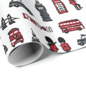 Papier Cadeau Icônes de Londres (Coin rond)