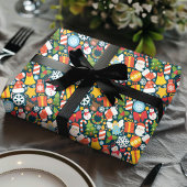 Papier Cadeau Icônes de Noël et Père Noël