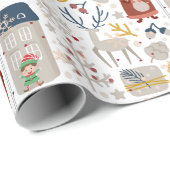 Papier Cadeau Icônes de Noël Whimsical Jouant (Coin rond)