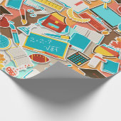 Papier Cadeau Icônes d'équipement scolaire (Coin)