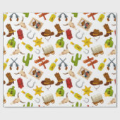 Papier Cadeau Icônes du cowboy occidental (Plat)