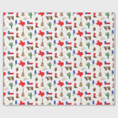 Papier Cadeau Icônes du Texas (Plat)