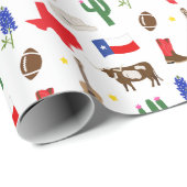 Papier Cadeau Icônes du Texas (Coin rond)