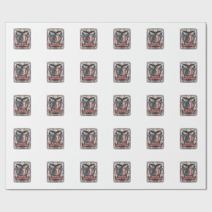 Papier Cadeau Icônes et symboles de liberté du bouclier de la li