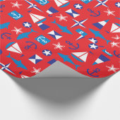 Papier Cadeau Icônes Nautiques Et Océanes