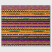 Papier Cadeau Icônes triées d'Halloween (Plat)