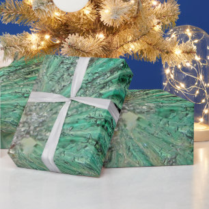 Papier Cadeau Icy Aqua Art Glass Wintery Christmas Elégance
