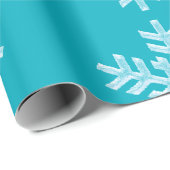 Papier Cadeau Icy Aqua Turquoise Froid Snowflakes hiver Noël (Coin rond)