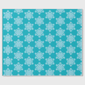 Papier Cadeau Icy Aqua Turquoise Froid Snowflakes hiver Noël W (Plat)