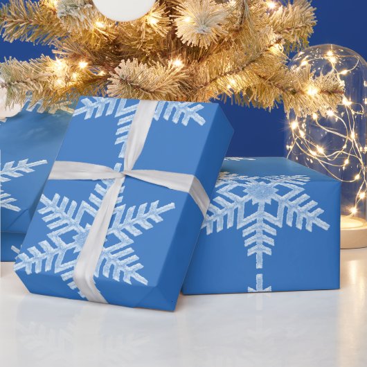 Papier Cadeau Icy Blue Frosty Winter Frosty Snowflakes Noël (Vacances)
