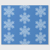 Papier Cadeau Icy Blue Frozen Snowflakes Frosté hiver Noël (Plat)