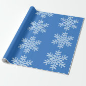 Papier Cadeau Icy Blue Frozen Snowflakes Frosté hiver Noël (Déroulé)