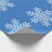 Papier Cadeau Icy Blue Frozen Snowflakes Frosté hiver Noël (Coin)