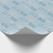 Papier Cadeau Icy Blue Let It Snow Snowflakes Noël (Coin)