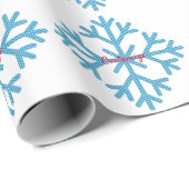 Papier Cadeau Icy Blue Snowflake Thunder_Cove (Coin rond)