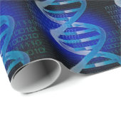 Papier Cadeau ID ADN Bleu Science Médicale (Coin rond)