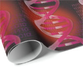 Papier Cadeau ID ADN Science Rouge (Coin rond)