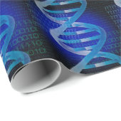 Papier Cadeau ID d'ADN Blue Science (Coin rond)