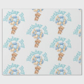 Papier Cadeau Idée d'anniversaire de l'ours (Plat)