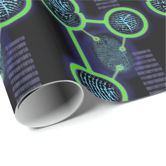 Papier Cadeau Identification des empreintes digitales (Coin rond)