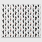 Papier Cadeau Idoles K-Pop Silhouette Esthétique Motif Sans Cout (Plat)