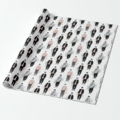 Papier Cadeau Idoles K-Pop Silhouette Esthétique Motif Sans Cout (Déroulé)