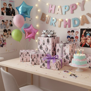 Papier Cadeau Idoles K-Pop silhouette streetwear esthétique