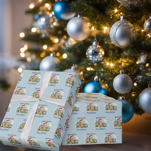 Papier Cadeau Iguana vous souhaite un joyeux bleu de Noël