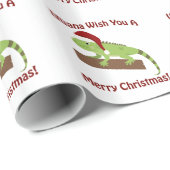 Papier Cadeau Iguana Vous Souhaite Un Joyeux Noël (Coin rond)