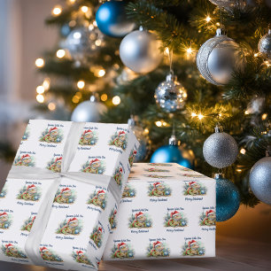 Papier Cadeau Iguana vous souhaite un joyeux Noël blanc
