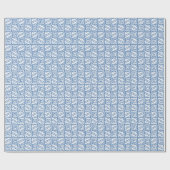 Papier Cadeau Ikat Aztec Tribal - Ciel bleu et blanc (Plat)