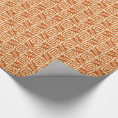Papier Cadeau Ikat Aztec Tribal - Mandarin et Orange clair (Coin)