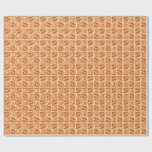 Papier Cadeau Ikat Aztec Tribal - Mandarin et Orange clair (Plat)