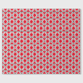 Papier Cadeau Ikat Aztec Tribal - Rouge, Noir et Blanc (Plat)