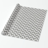 Papier Cadeau Ikat Chevron Motif - gris argent / gris et blanc (Déroulé)
