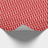 Papier Cadeau Ikat Chevrons - Rouge profond et blanc (Coin)