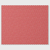 Papier Cadeau Ikat Chevrons - Rouge profond et blanc (Plat)