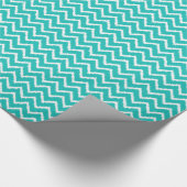 Papier Cadeau Ikat Chevrons - Turquoise et blanche (Coin)