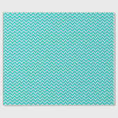 Papier Cadeau Ikat Chevrons - Turquoise et blanche (Plat)
