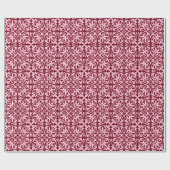 Papier Cadeau Ikat damask pattern - Bourgogne et rose (Plat)