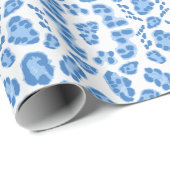 Papier Cadeau Ikat léopard en porcelaine bleue (Coin rond)