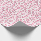 Papier Cadeau Ikat léopard rose (Coin)