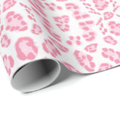 Papier Cadeau Ikat léopard rose (Coin rond)