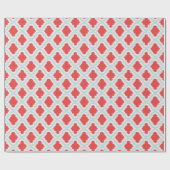Papier Cadeau Ikat marocain de motif de turquoise blanche rouge (Plat)