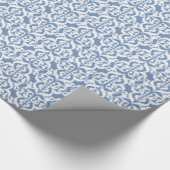Papier Cadeau Ikat Moorish Damask - bleu ciel et blanc (Coin)