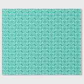 Papier Cadeau Ikat Moorish Damask - paon et aqua (Plat)