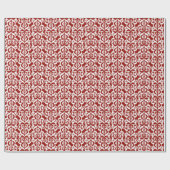 Papier Cadeau Ikat Moorish Damask - rouge foncé et blanc (Plat)