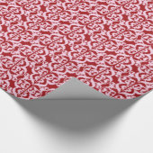 Papier Cadeau Ikat Moorish Damask - rouge foncé et rose (Coin)
