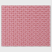 Papier Cadeau Ikat Moorish Damask - rouge foncé et rose (Plat)